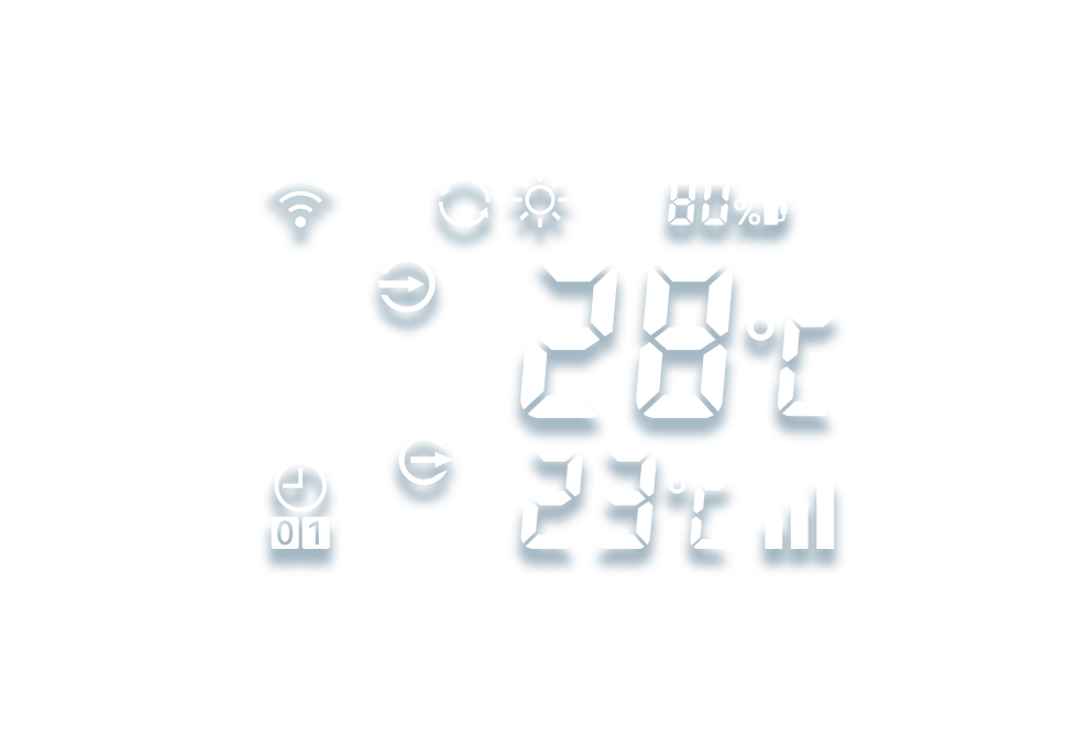 Pool temperature control interface showing 28°C and 23°C