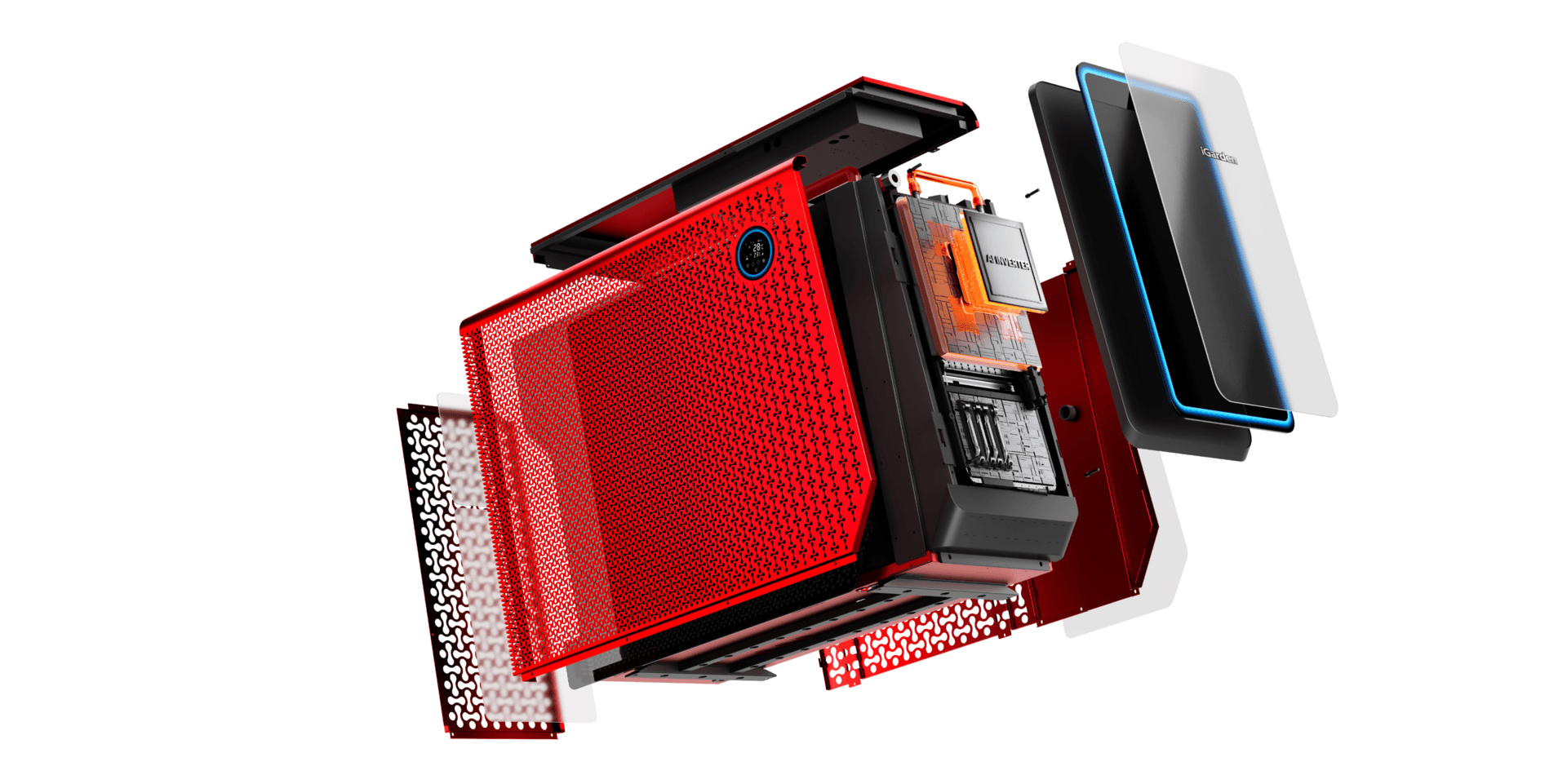 Exploded view of TurboSilence AI heat pump internal technology