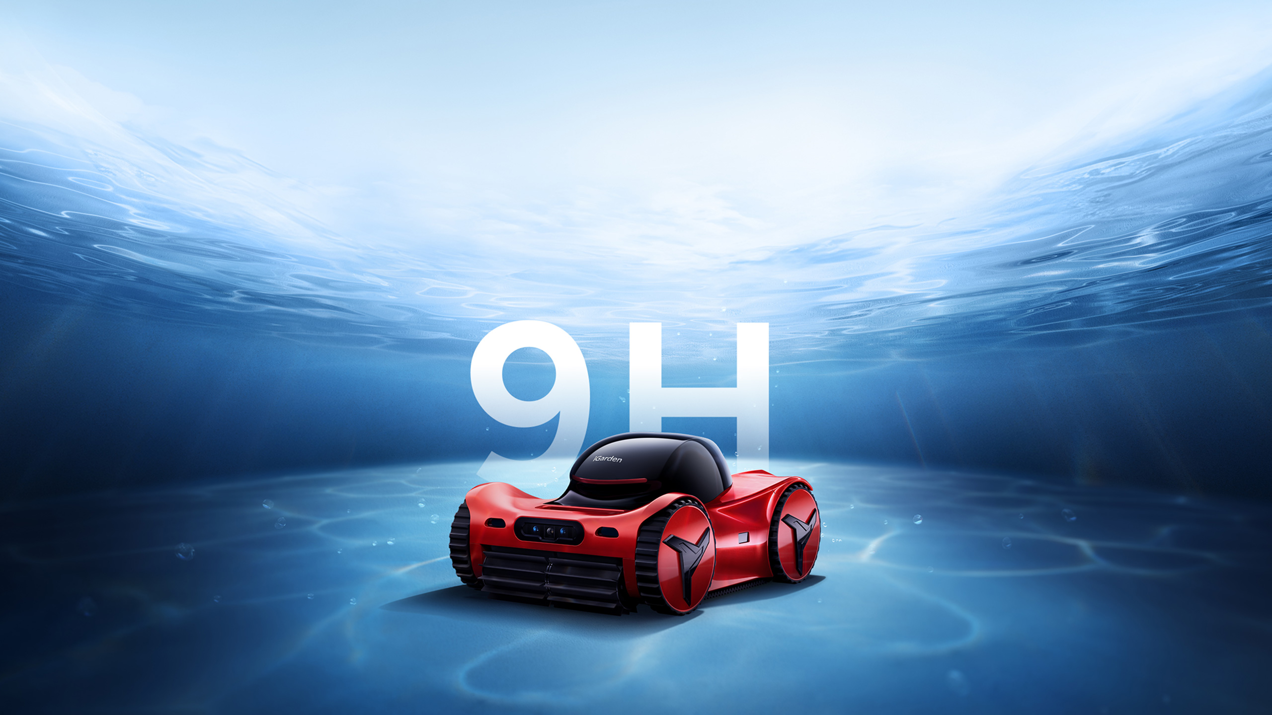 Underwater background with M1-AI robot.