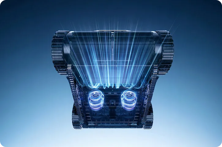 Dual-Force Flow System with HyperBoost motors for stronger pool vacuum pressure
