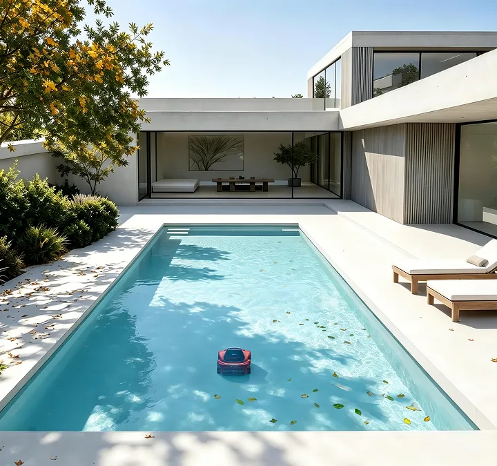 M1-AI robotic pool cleaner operating every three days without manual setup